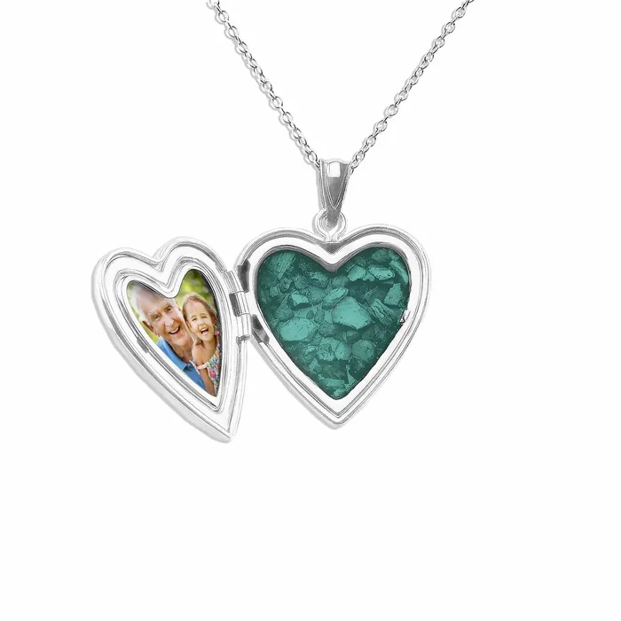 EverWith Small Heart Shaped Sterling Silver Memorial Ashes Locket EverWith Rings