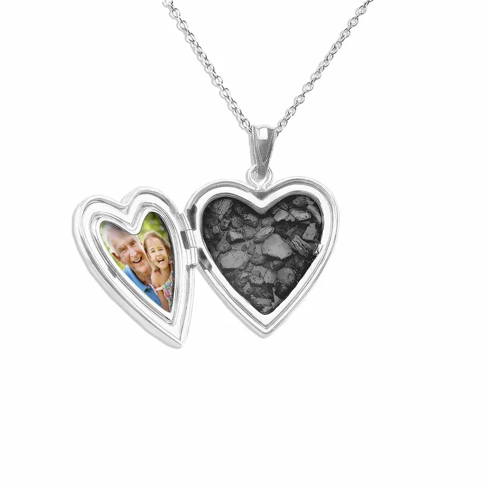 EverWith Small Heart Shaped Sterling Silver Memorial Ashes Locket EverWith Rings