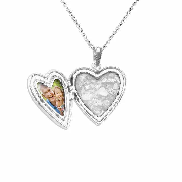 EverWith Small Heart Shaped Sterling Silver Memorial Ashes Locket EverWith Rings