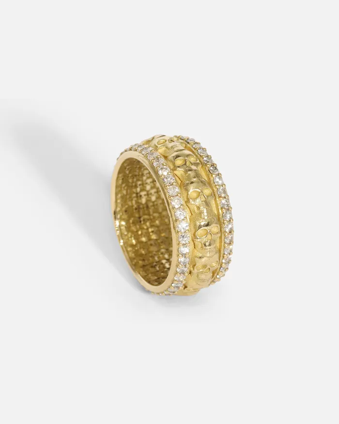 Fitzgerald Jewelry Rings Skulls In A Line Band Pave White Diamonds Fitzgerald Jewelry Rings Skulls In A Line Band Pave White Diamonds