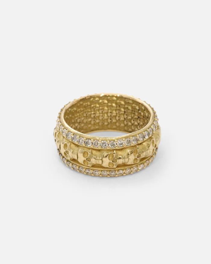 Fitzgerald Jewelry Rings Skulls In A Line Band Pave White Diamonds Fitzgerald Jewelry Rings Skulls In A Line Band Pave White Diamonds