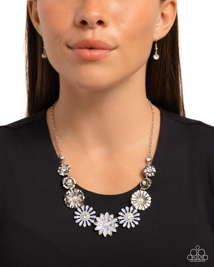 Garden Gesture Blue Necklace Jewelry by Bretta Paparazzi Accessories Necklaces