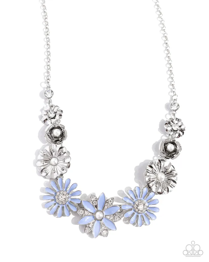 Garden Gesture Blue Necklace Jewelry by Bretta Paparazzi Accessories Necklaces