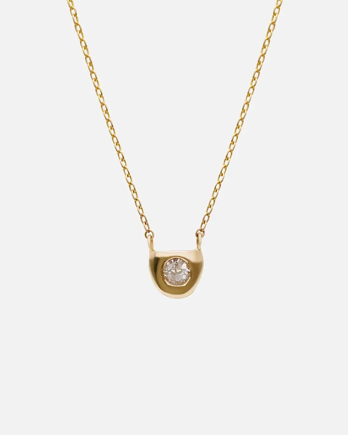 Half Moon Diamond Frame Necklace Nishi Necklaces