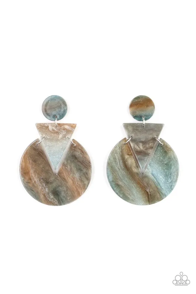 Head Under WATERCOLORS Blue Earrings Jewelry by Bretta Paparazzi Accessories Earrings