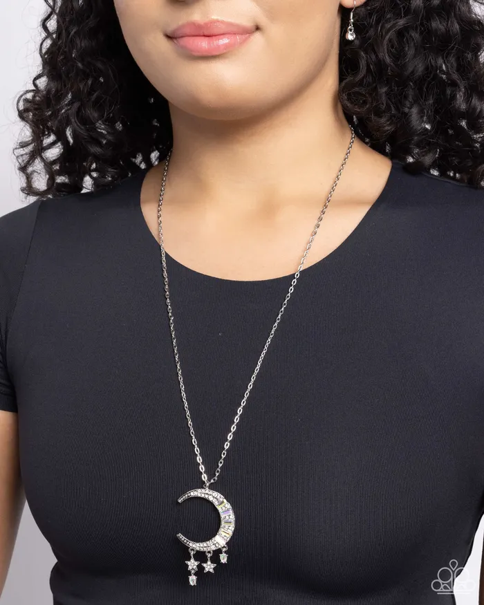 Lunar Landmark White Moon Necklace Jewelry by Bretta Paparazzi Accessories Necklaces Lunar Landmark White Moon Necklace Jewelry by Bretta Paparazzi Accessories Necklaces