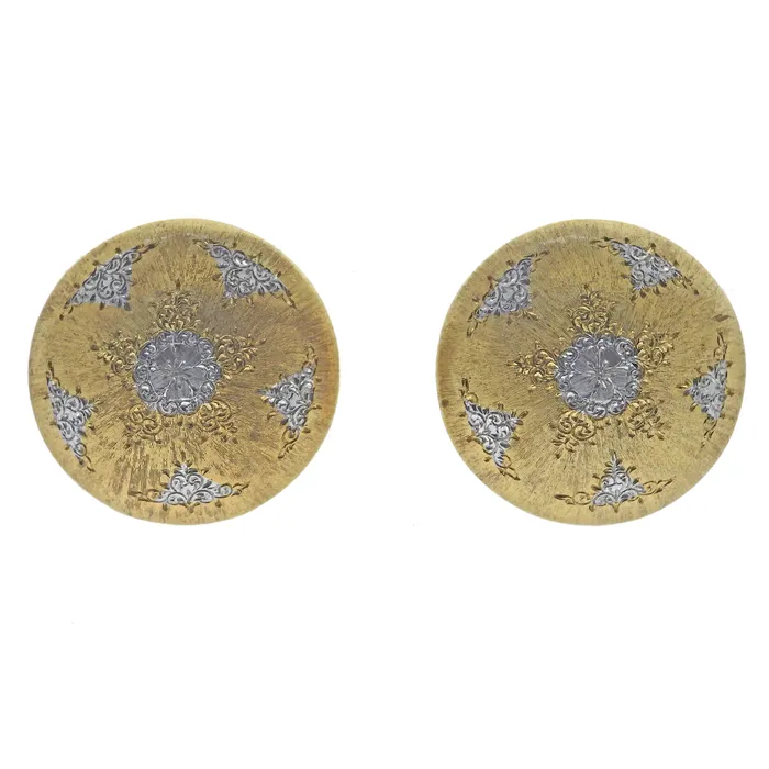 Mario Buccellati Geminato Gold Button Earrings Buccellati Earrings