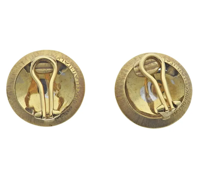 Mario Buccellati Geminato Gold Button Earrings Buccellati Earrings