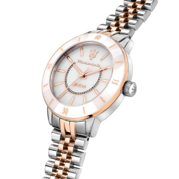 Maserati Bracelets Maserati womens watch Successo 32 mm solar movement twotone bracelet