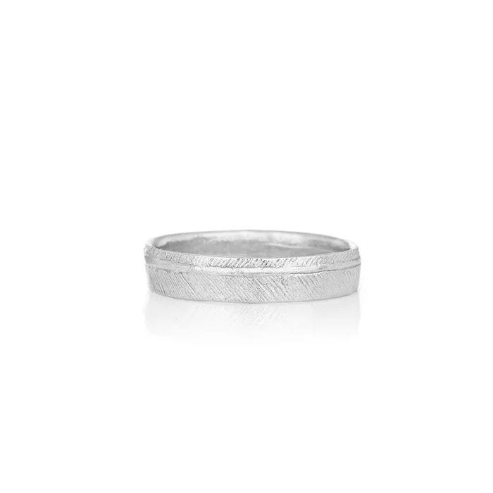 Mens wedding ring SWAN AURUM by Gubjrg Rings