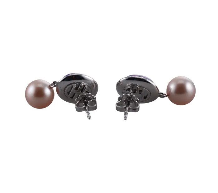 Mimi Milano Mimi Milano Leela Lavender Jade Diamond Pearl 18k Gold Drop Earrings Earrings