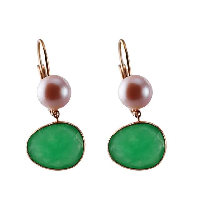 Mimi Milano Mimi Milano Talita Jade Pearl Gold Earrings Earrings