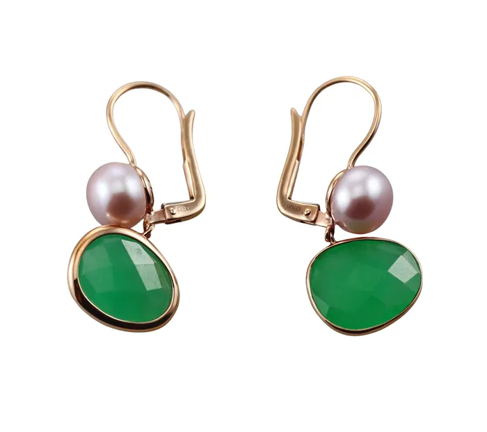 Mimi Milano Mimi Milano Talita Jade Pearl Gold Earrings Earrings