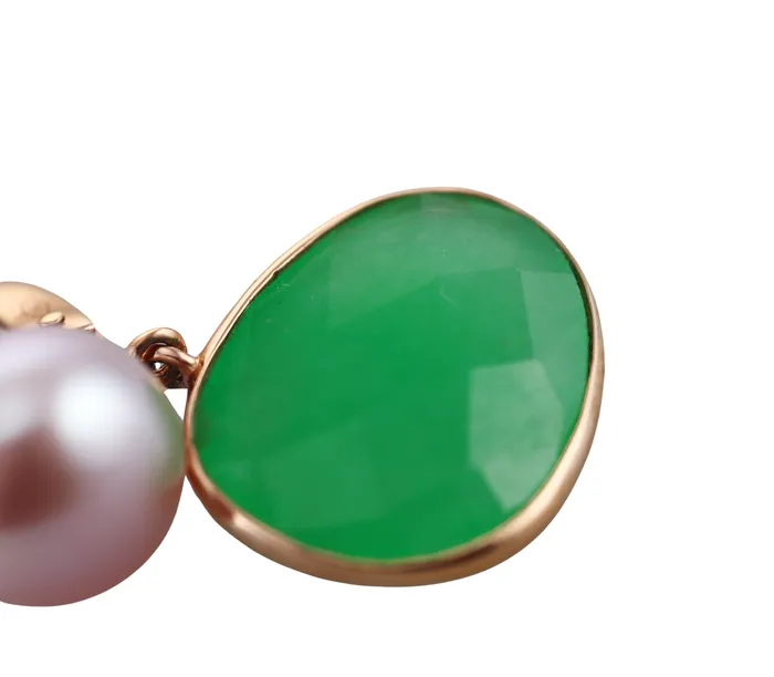 Mimi Milano Mimi Milano Talita Jade Pearl Gold Earrings Earrings