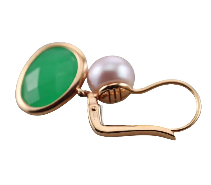 Mimi Milano Mimi Milano Talita Jade Pearl Gold Earrings Earrings