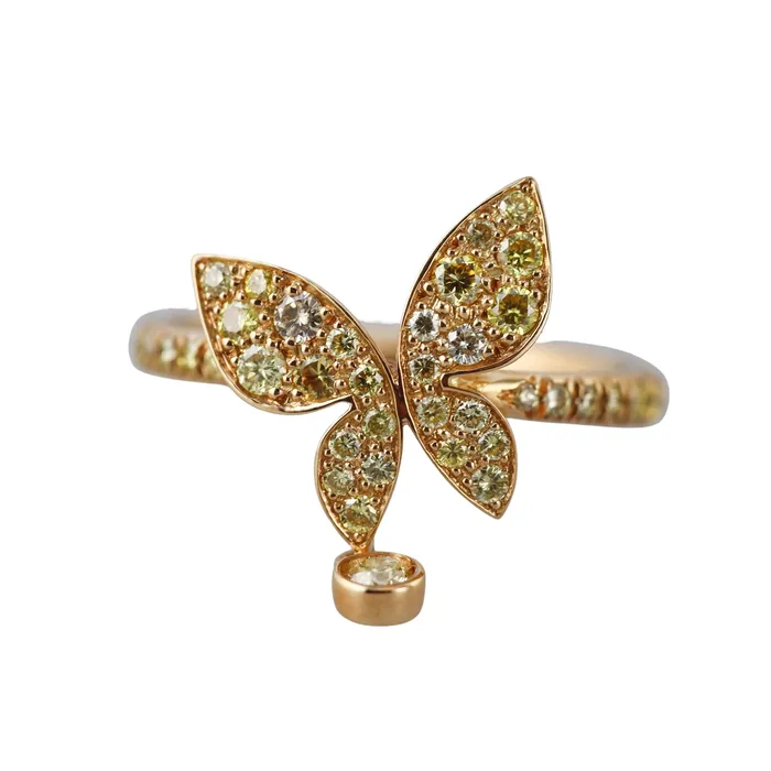 Mimi Milano Rings Mimi Milano Farfalla Yellow Diamond 18k Gold Butterfly Ring Mimi Milano Rings Mimi Milano Farfalla Yellow Diamond 18k Gold Butterfly Ring