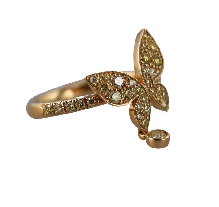 Mimi Milano Rings Mimi Milano Farfalla Yellow Diamond 18k Gold Butterfly Ring