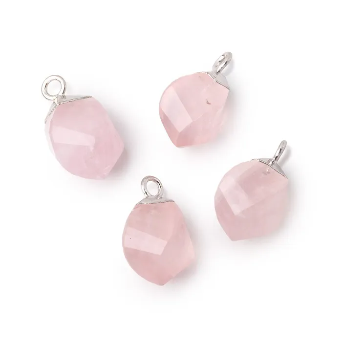 Necklaces Beadsofcambaycom 1112mm Silver Leafed Rose Quartz Twist Focal Pendant 1 piece Necklaces Beadsofcambaycom 1112mm Silver Leafed Rose Quartz Twist Focal Pendant 1 piece