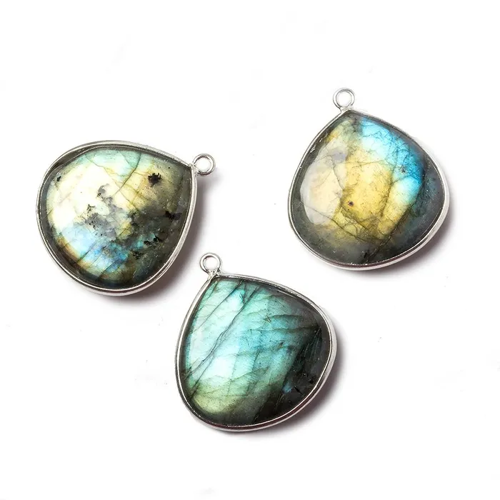 Necklaces Beadsofcambaycom 16mm Sterling Silver Bezel Labradorite plain heart Pendant 1 focal bead Necklaces Beadsofcambaycom 16mm Sterling Silver Bezel Labradorite plain heart Pendant 1 focal bead