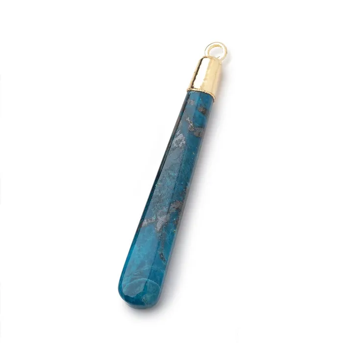 Necklaces Beadsofcambaycom 3841mm Gold Leafed Chrysocolla Pear Pendant 1 focal piece Necklaces Beadsofcambaycom 3841mm Gold Leafed Chrysocolla Pear Pendant 1 focal piece