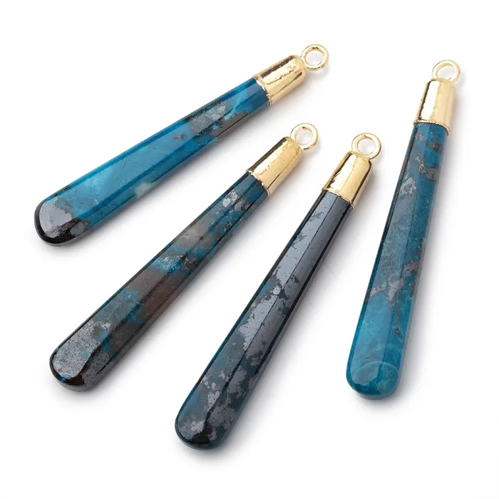 Necklaces Beadsofcambaycom 3841mm Gold Leafed Chrysocolla Pear Pendant 1 focal piece Necklaces Beadsofcambaycom 3841mm Gold Leafed Chrysocolla Pear Pendant 1 focal piece