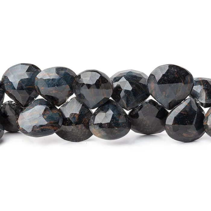Necklaces Beadsofcambaycom 910mm Hawks Eye Faceted Heart Beads 75 inch 42 pieces