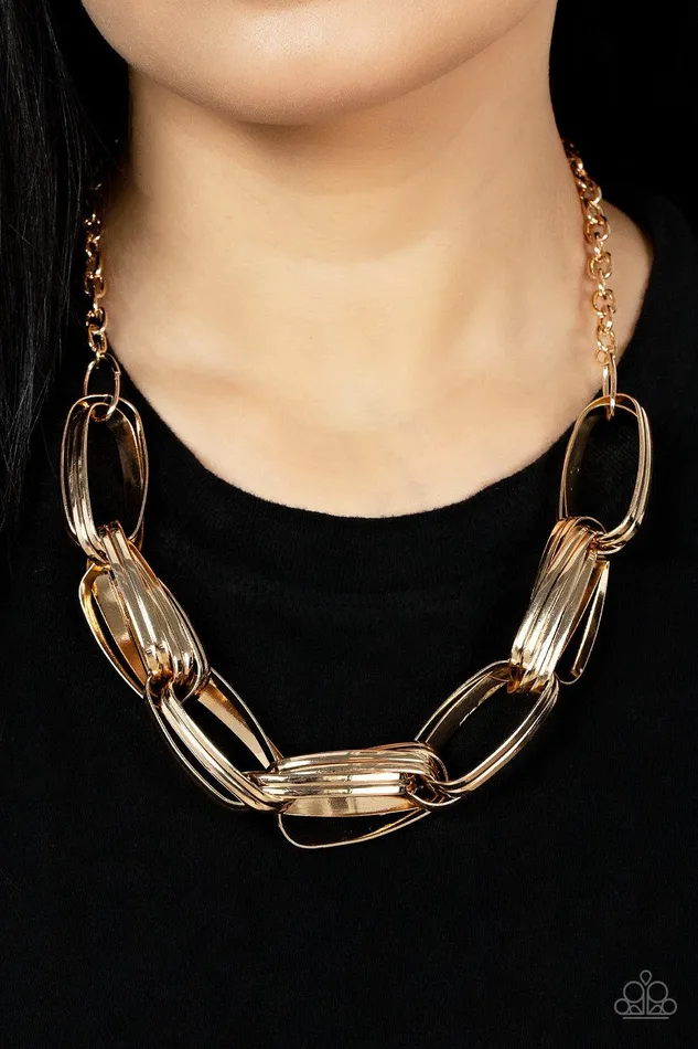Necklaces Paparazzi Accessories Fiercely Flexing Gold Necklace Jewelry by Bretta Necklaces Paparazzi Accessories Fiercely Flexing Gold Necklace Jewelry by Bretta