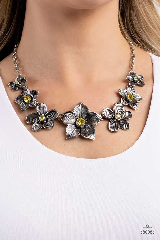 Necklaces Paparazzi Accessories Free FLORAL Yellow Necklace Jewelry by Bretta