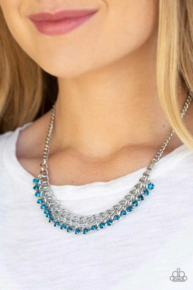 Necklaces Paparazzi Accessories Glow and Grind Blue Necklace Jewelry by Bretta