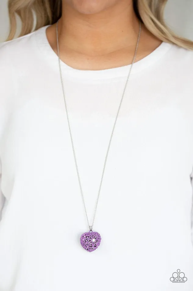 Necklaces Paparazzi Accessories Love Is All Around Purple Necklace Jewelry by Bretta Necklaces Paparazzi Accessories Love Is All Around Purple Necklace Jewelry by Bretta