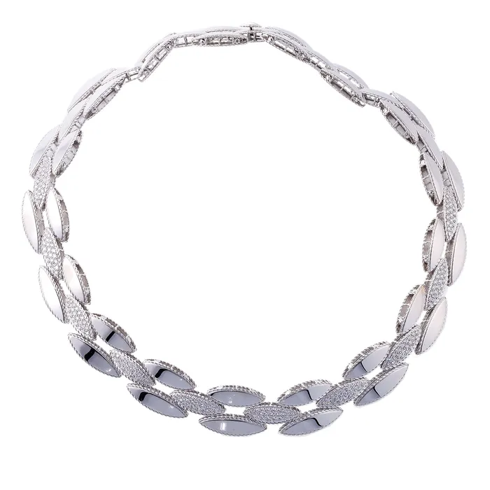 Necklaces Roberto Coin Roberto Coin Retro Choker Diamond Gold Necklace