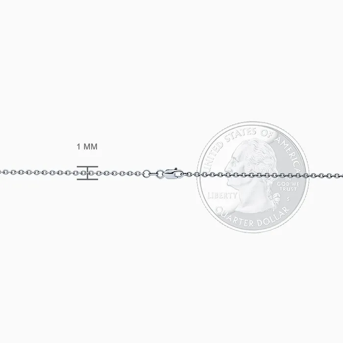 Necklaces Sandy Steven Engravers Engravable 1 inch 14k White Gold Monogram Disc Charm Necklace with Single Diamond