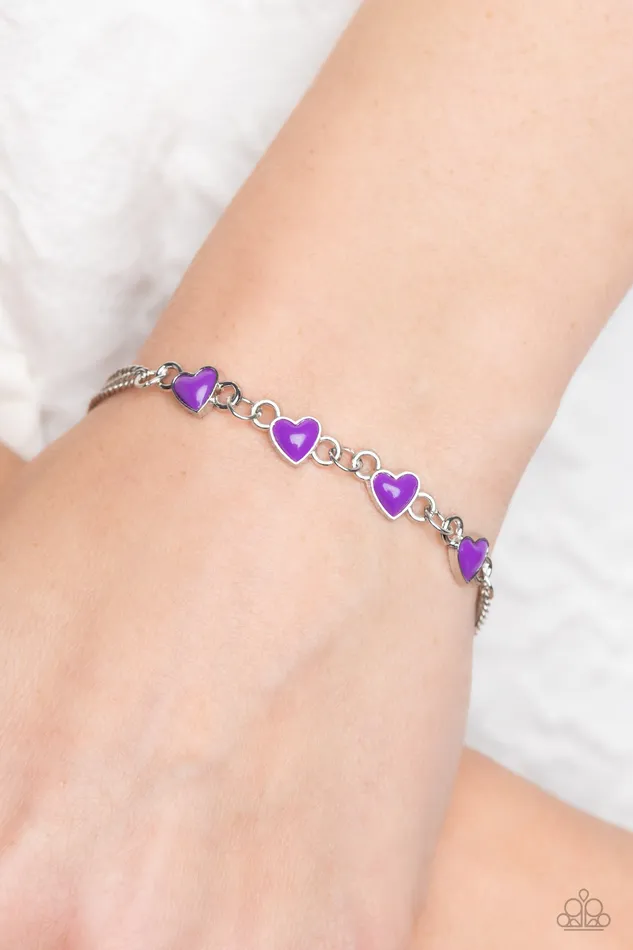 Paparazzi Accessories Bracelets Smitten Sweethearts Purple Bracelet Jewelry by Bretta