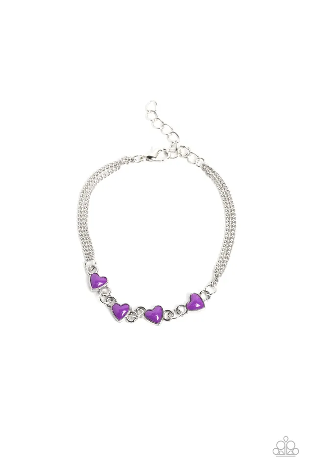 Paparazzi Accessories Bracelets Smitten Sweethearts Purple Bracelet Jewelry by Bretta