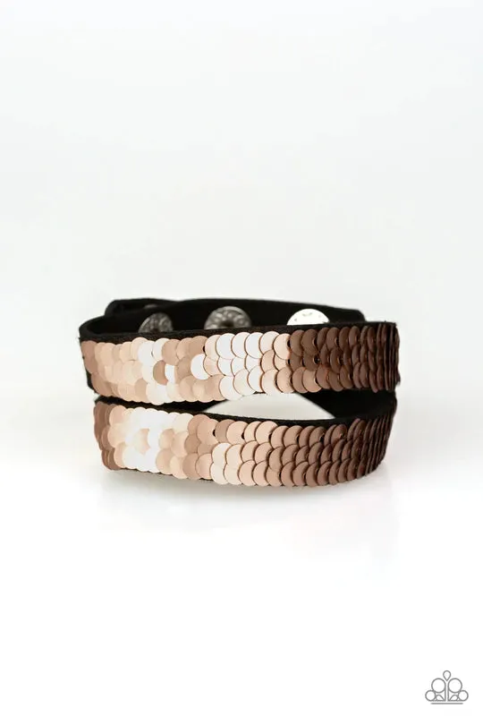 Paparazzi Accessories Bracelets Under The SEQUINS Rose Gold Bracelet Jewelry by Bretta