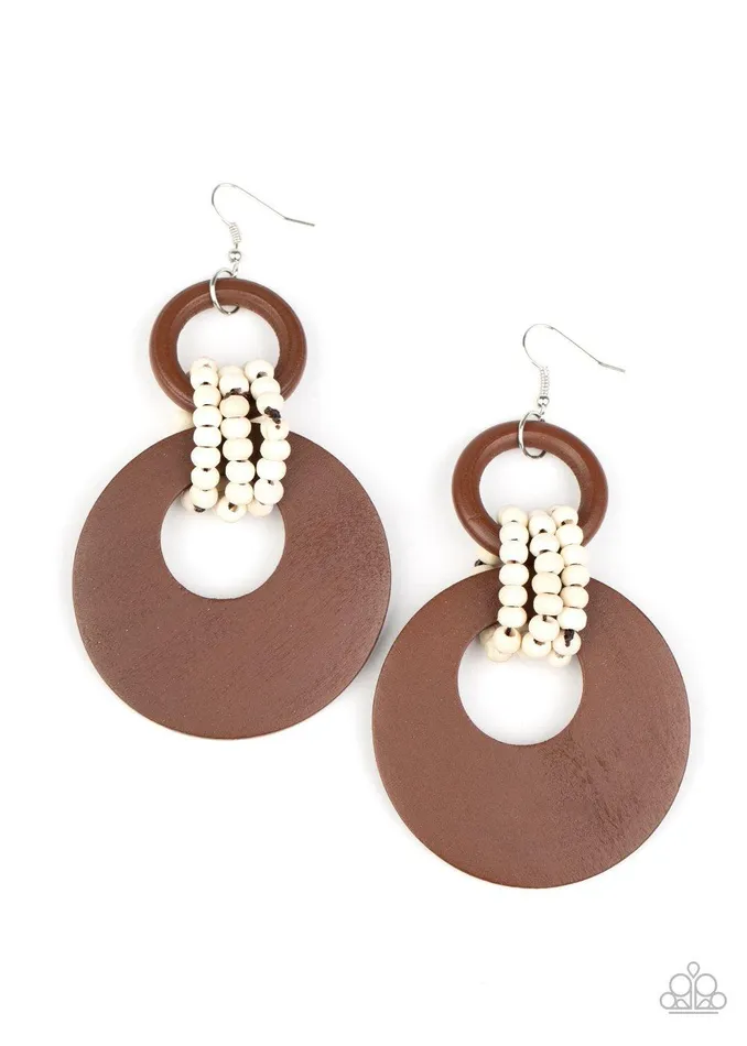 Paparazzi Accessories Earrings Beach Day Drama Brown Earrings Jewelry By Bretta