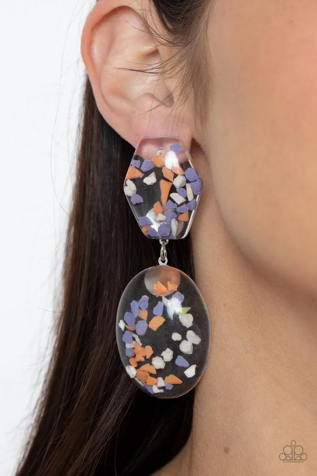 Paparazzi Accessories Earrings Flaky Fashion Orange Earrings Jewelry by Bretta