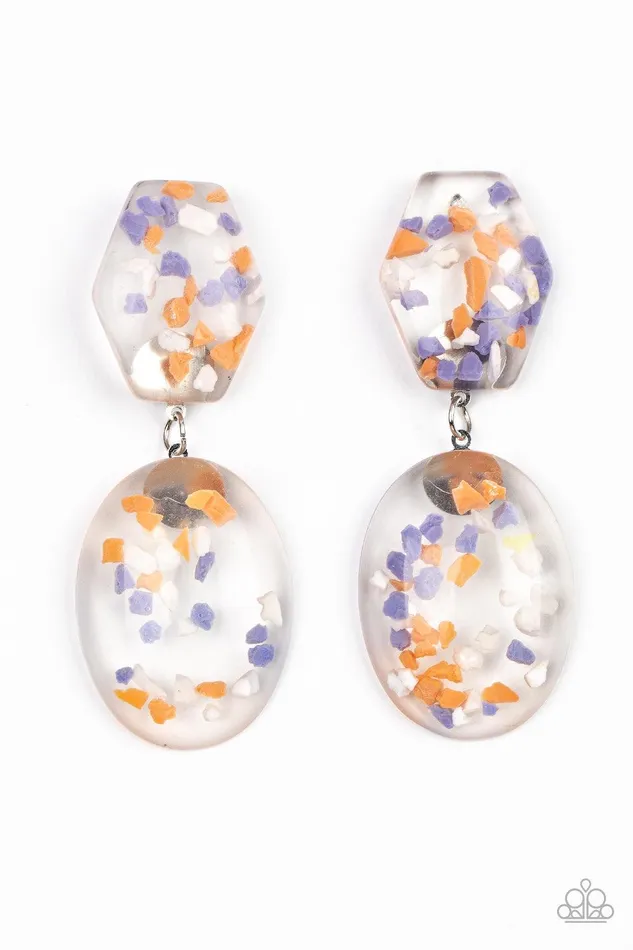 Paparazzi Accessories Earrings Flaky Fashion Orange Earrings Jewelry by Bretta