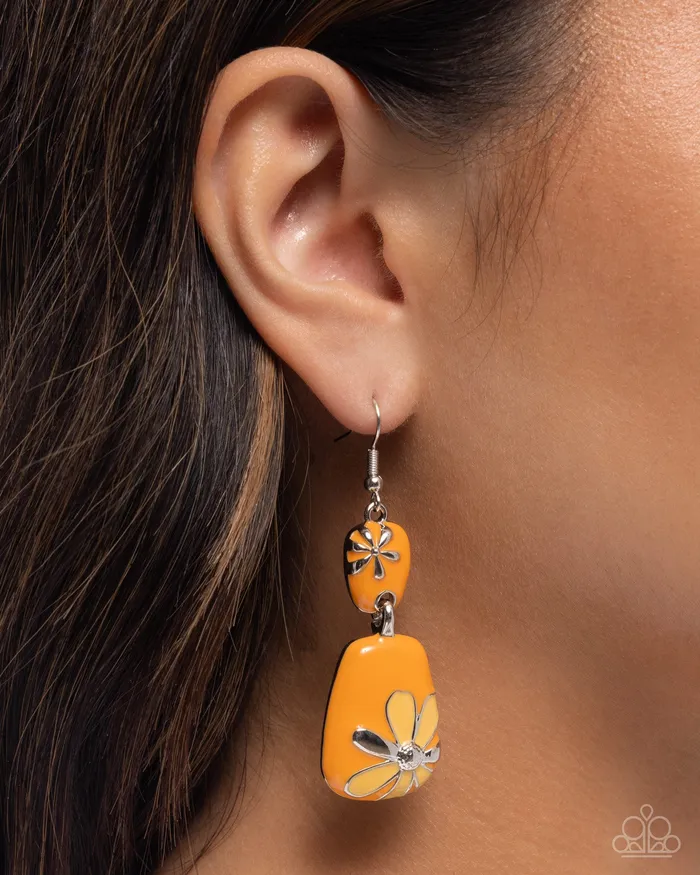 Paparazzi Accessories Earrings Floral Familia Orange Earrings Jewelry by Bretta Paparazzi Accessories Earrings Floral Familia Orange Earrings Jewelry by Bretta
