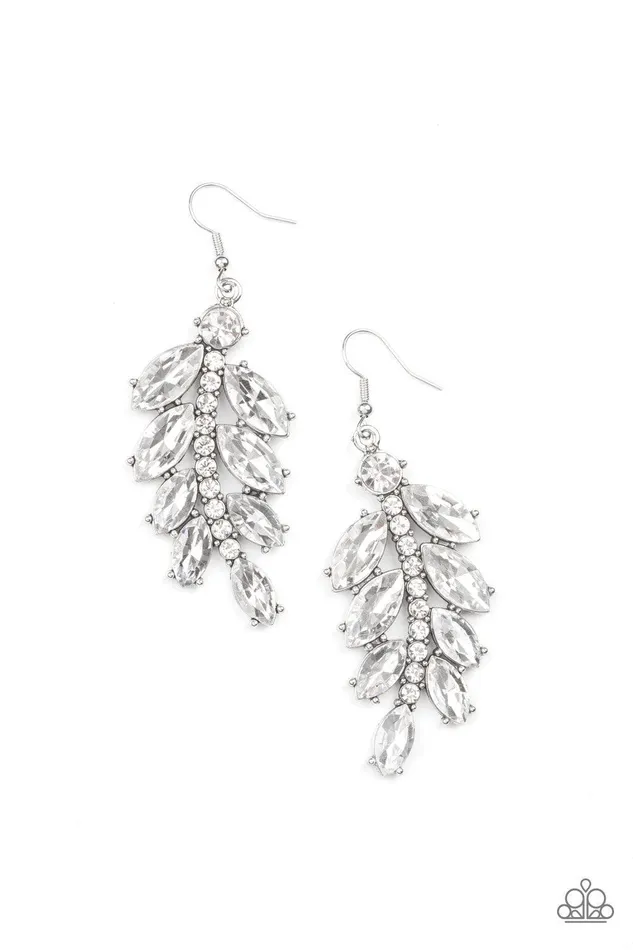 Paparazzi Accessories Earrings Ice Garden Gala White Earrings Jewelry by Bretta