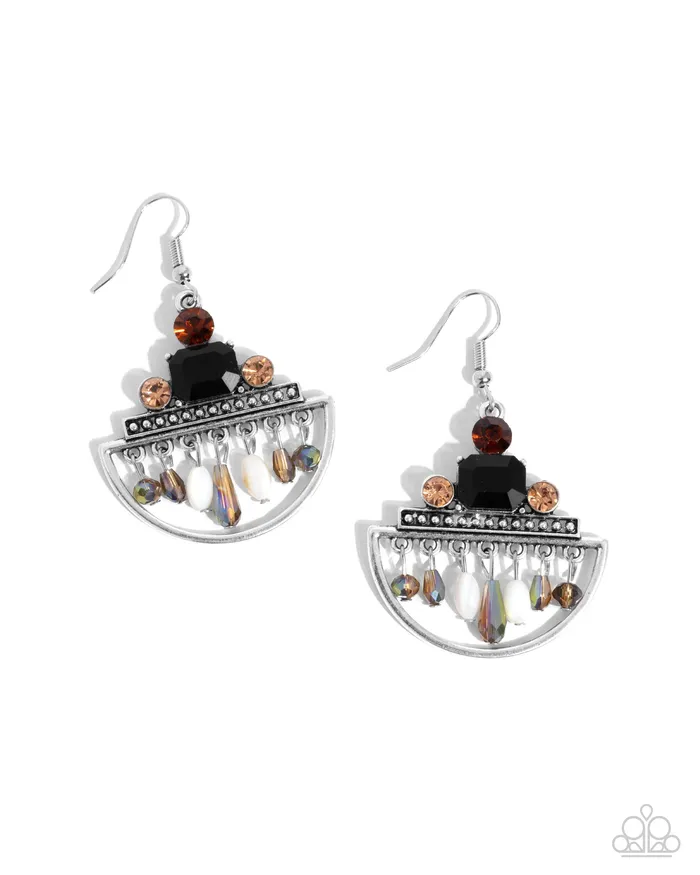 Paparazzi Accessories Earrings Metropolitan Majesty Black Earrings Jewelry by Bretta