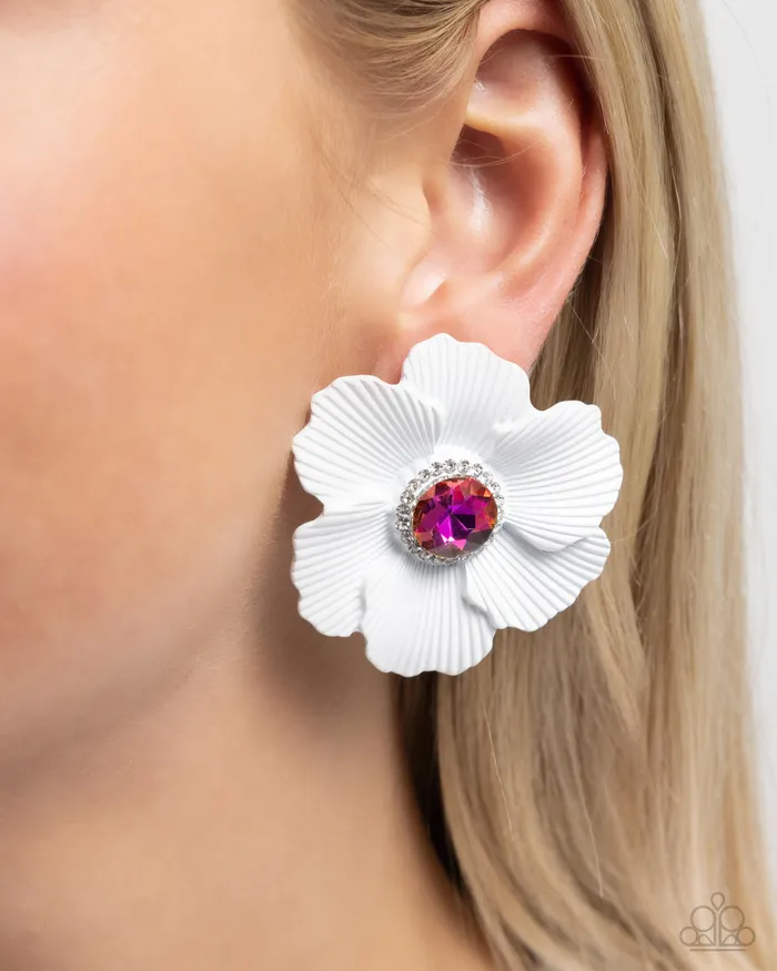Paparazzi Accessories Earrings Organic Growth White Earrings Jewelry by Bretta