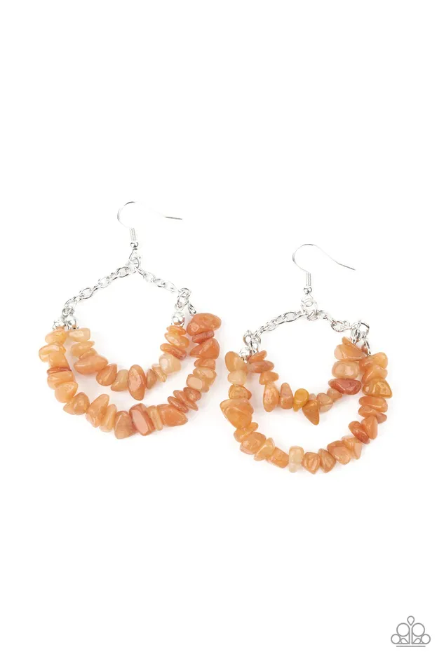Paparazzi Accessories Earrings Rainbow Rock Gardens Orange Earrings Jewelry By Bretta