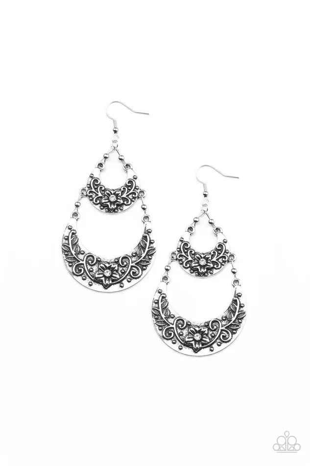 Paparazzi Accessories Earrings Springtime Gardens White Earrings Jewelry by Bretta