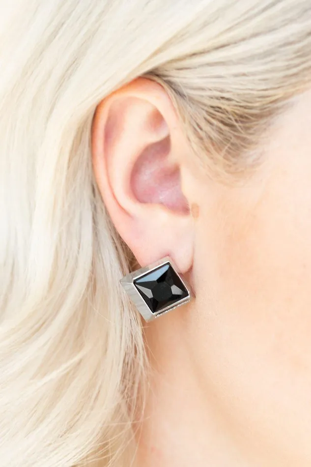 Paparazzi Accessories Earrings Stellar Square Black Earrings Jewelry By Bretta