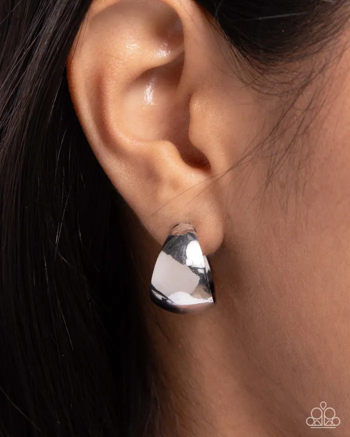 Paparazzi Accessories Earrings Suddenly Shiny Silver Hoop Earrings Jewelry by Bretta