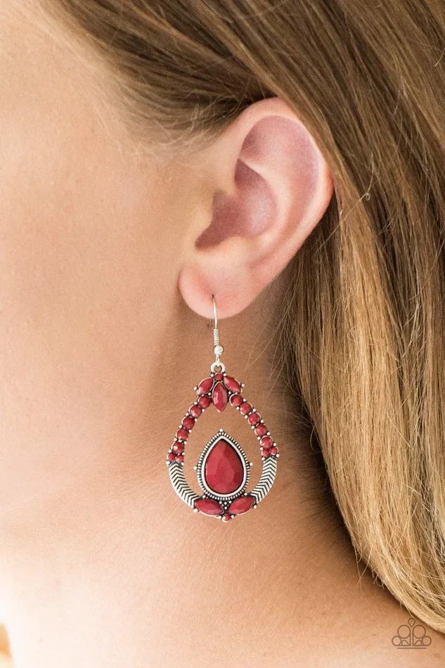 Paparazzi Accessories Earrings Vogue Voyager Red Earrings Jewelry by Bretta