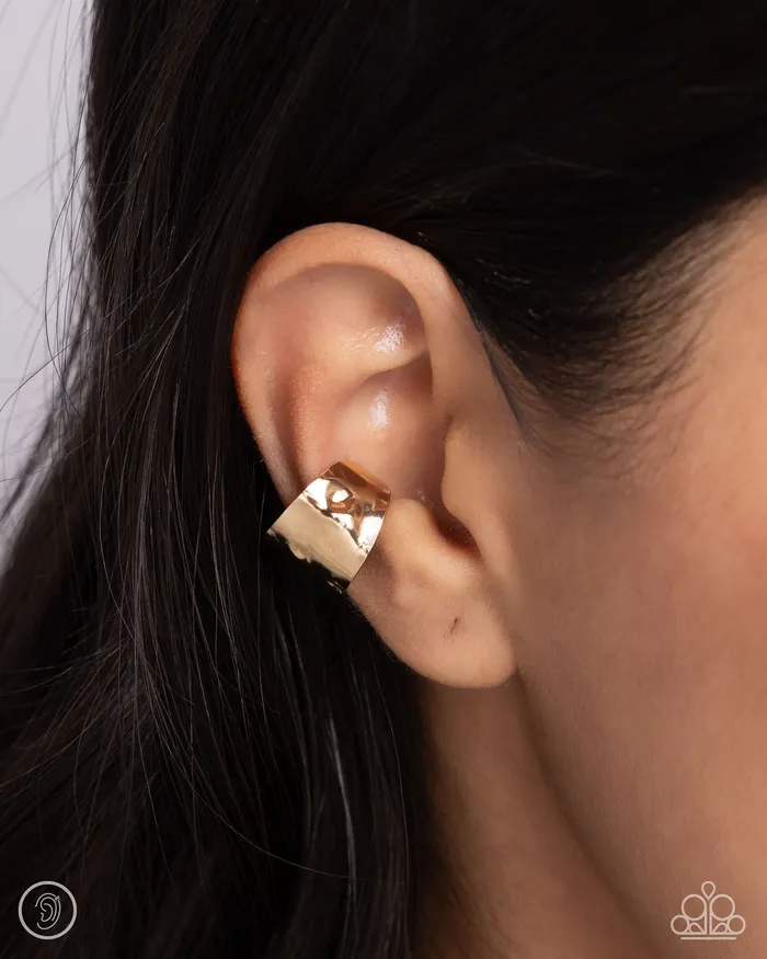 Paparazzi Accessories Earrings Warped Wonder Gold Ear Cuff Jewelry by Bretta