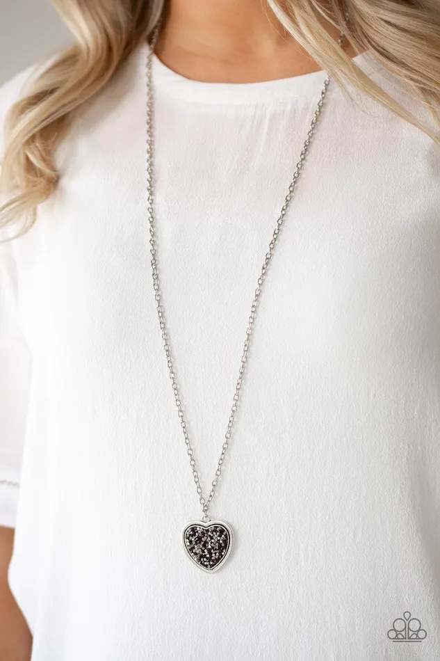 Paparazzi Accessories Heart of SPARKLE Purple Necklace Jewelry by Bretta Necklaces Paparazzi Accessories Heart of SPARKLE Purple Necklace Jewelry by Bretta Necklaces
