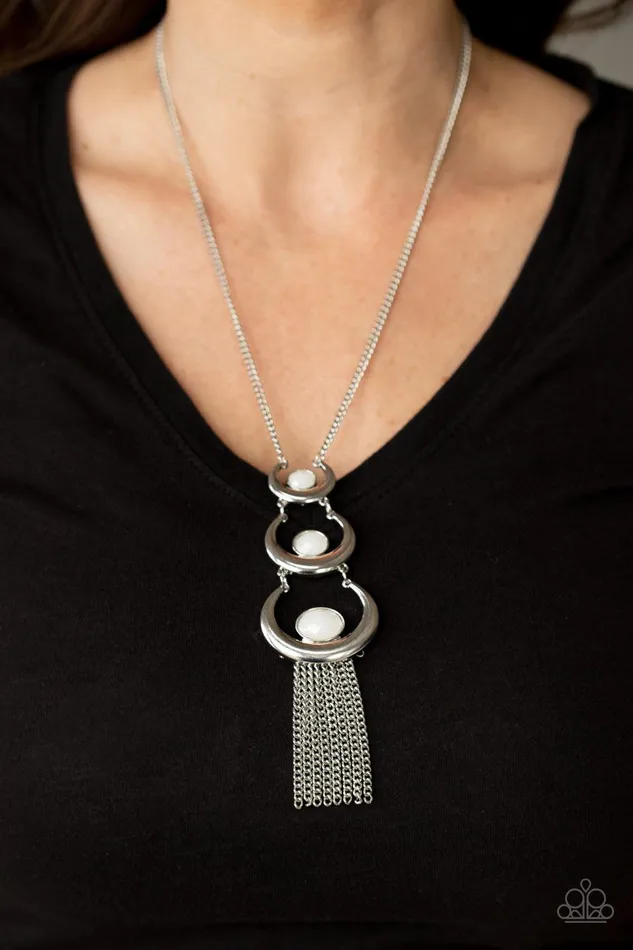 Paparazzi Accessories Necklaces As MOON As I Can White Necklace Jewelry By Bretta Paparazzi Accessories Necklaces As MOON As I Can White Necklace Jewelry By Bretta